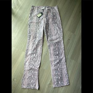 Tenax leather pant snake print